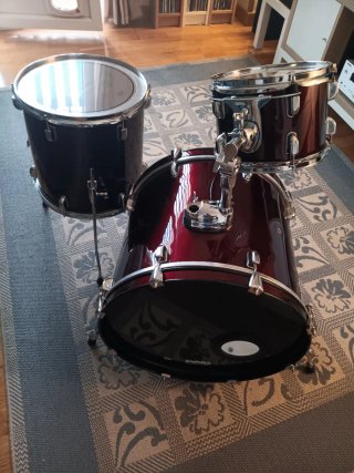 Cascos batería acústica + parches nuevos