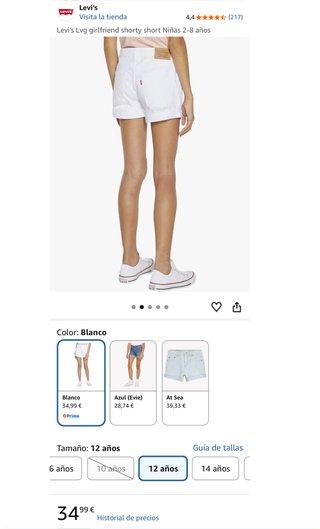 Pantalón Corto Levi's Blanco