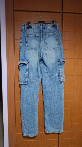 Pantalones cargo vaqueros anchos