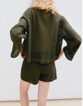 Chaqueta Crochet Zara Verde Oliva