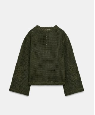 Chaqueta Crochet Zara Verde Oliva