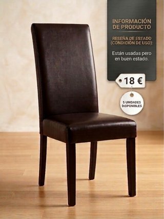 Juego de 5 sillas de comedor marrones