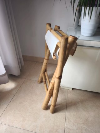 Taburete plegable bambú y tela