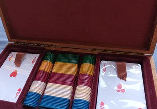 Set Gioco Vintage Legno e Velluto - Stampa Caccia