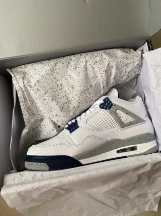Zapatillas Jordan 4 Blancas y Azul Talla 38