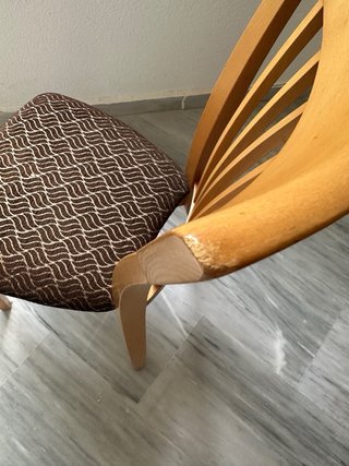 6 Sillas de Comedor Madera y Tapizado