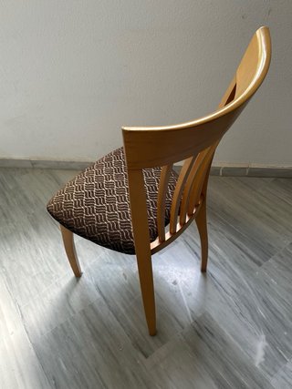 6 Sillas de Comedor Madera y Tapizado