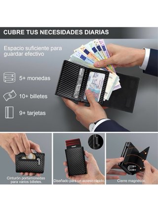 Cartera Tarjetero RFID TENBST Negra