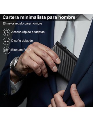 Cartera Tarjetero RFID TENBST Negra