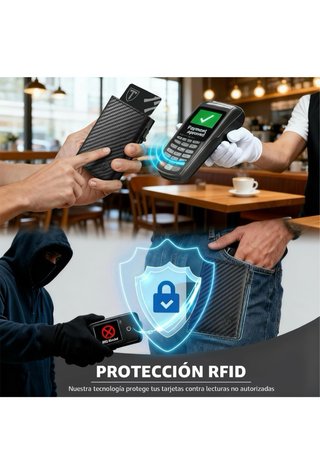 Cartera Tarjetero RFID TENBST Negra