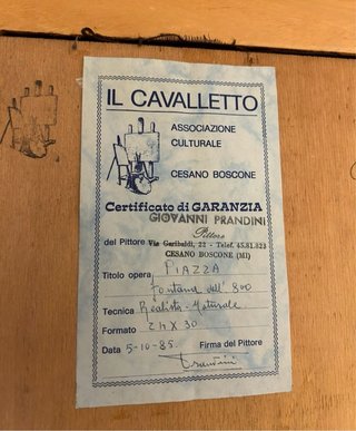 Scorcio di Milano, olio su tela