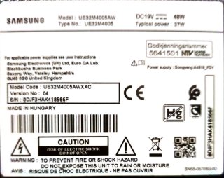 Samsung TV 32 pantalla rota