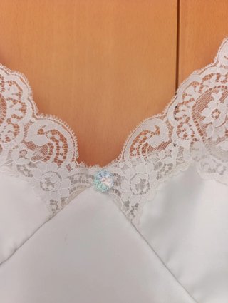 Camisón lencero blanco perla sin estrenar