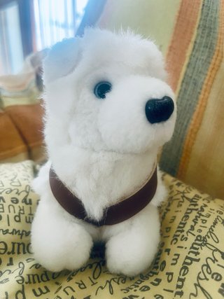 Peluche cagnolino bianco 16 cm