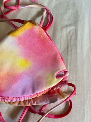Bikini multicolor Talla M braguita blanca