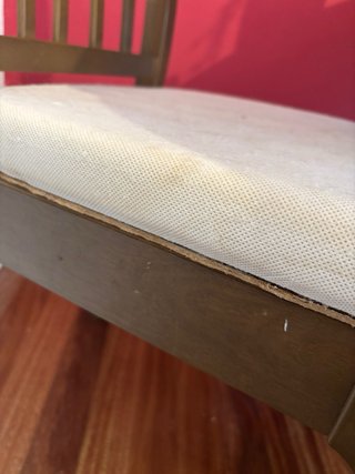 4 Sillas Comedor Ikea Madera Tela Beige