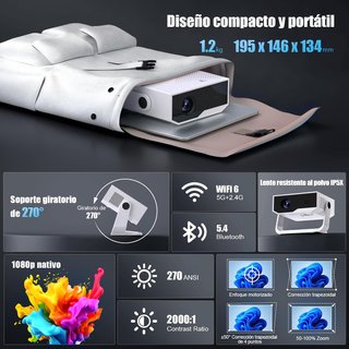Proyector Portátil Z 270 ANSI 4K/1080P