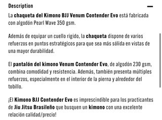 Kimono Venum Contender Evo A0 Negro niños