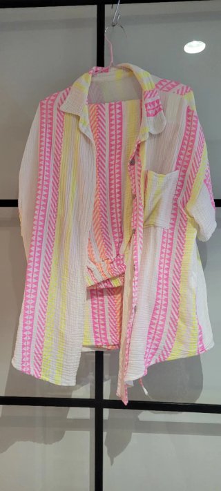 Conjunto Verano Blanco y Rosa Talla Única