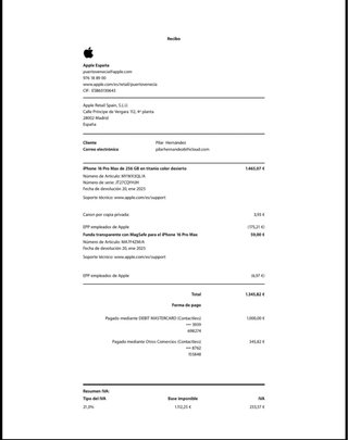 iPhone 16 Pro Max 256 GB Titanio Desierto