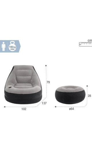 Sillón hinchable Intex + reposapiés