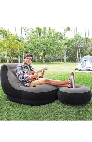 Sillón hinchable Intex + reposapiés