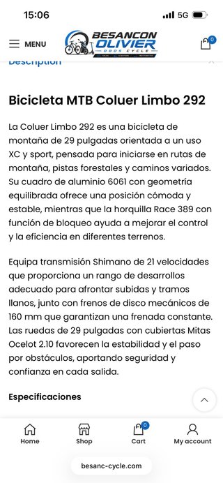 Bicicleta Coluer de montaña