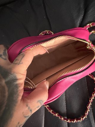 Bolso Corazón Rosa Cadena Dorada