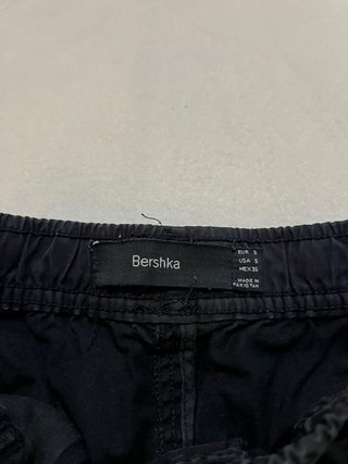 Pantalón Jogger Bershka Negro Cordón Talla S 36