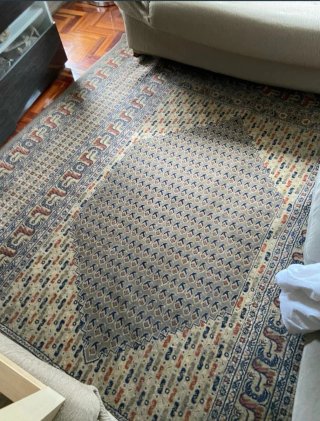 Alfombra 2,8x2m beige y azul