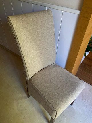 Sillas de comedor de mimbre y tela
