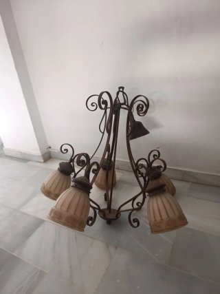 Lámpara de techo vintage metal y cristal