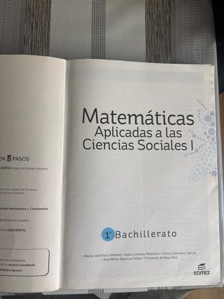 Matemáticas aplicadas a las Ciencias Sociales I...