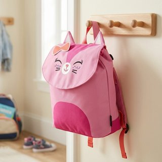 Mochila gatito rosa y fucsia infantil