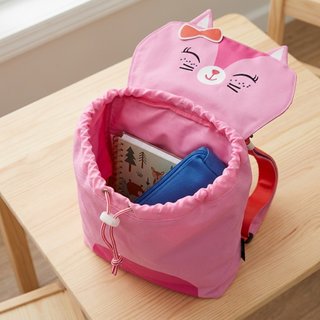 Mochila gatito rosa y fucsia infantil