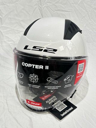 Casco Moto LS2 Copter II Blanco Brillo Talla L