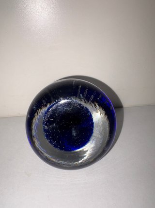 Fermacarte Murano Vetro Blu Bolle