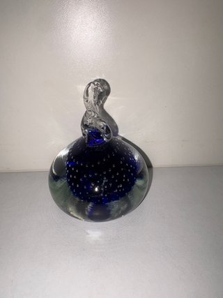 Fermacarte Murano Vetro Blu Bolle