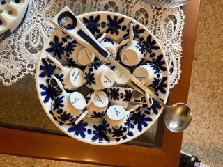 Juego queimada Sargadelos Porcelana Azul/Blanco