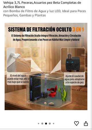 Pecera Acuario Transparente y Blanca