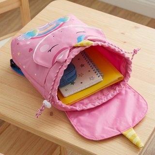 Mochila Unicornio Infantil Arcoíris Rosa