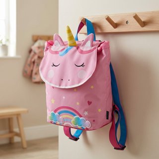 Mochila Unicornio Infantil Arcoíris Rosa