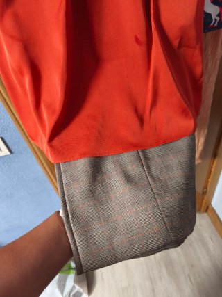 Traje Malena Ortiz Chaqueta Gris Naranja