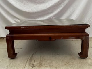 Mesa centro madera maciza y cristal