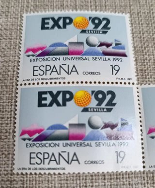 Bloque 3 Sellos Expo 92 Sevilla España Correos 19