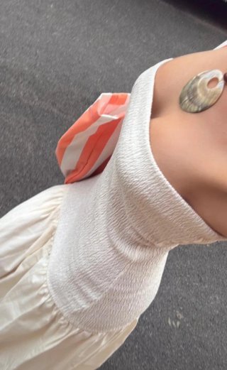 Vestido Zara palabra de honor algodón