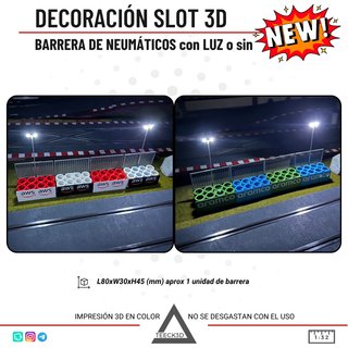 BARRERA NEUMATICOS SLOT 3D CON O SIN LUZ