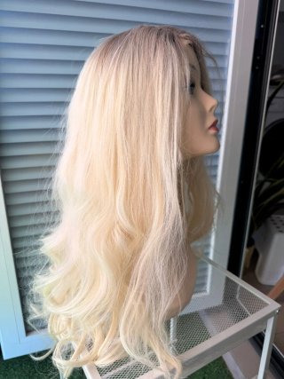 Peluca Rubia Extralarga Raíz Seminatural 12