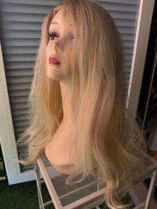 Peluca Rubia Extralarga Raíz Seminatural 12