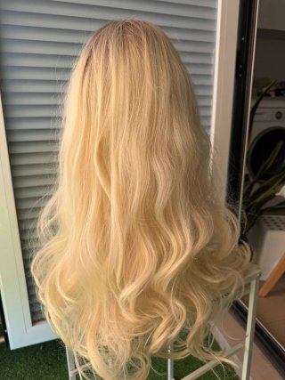 Peluca Rubia Extralarga Raíz Seminatural 12